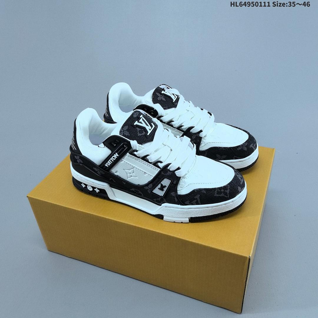 LV Louis Vuitton Trainer Sneaker Low ID HL64950111 Size 46 - foto 3