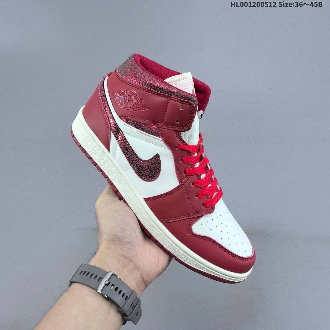 a Air Jordan 1 Mid "Red Cracked Leather" AJ1 1 aj1 1 - foto 3