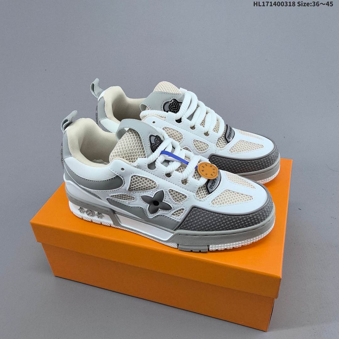 LV Louis Vuitton Trainer Sneaker Low HL171400318 Size 45 - foto 3