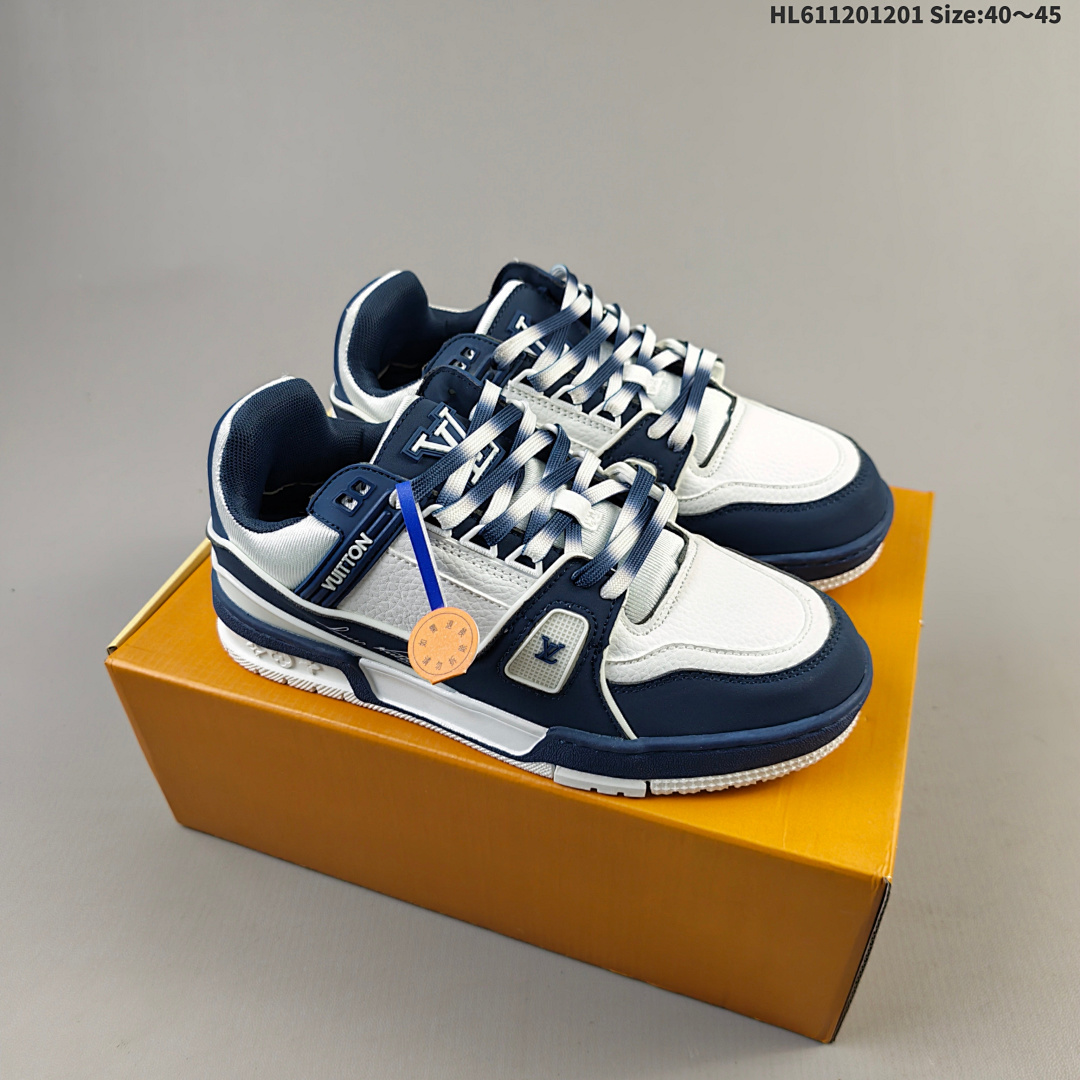 LV Louis Vuitton Trainer Sneaker Low HL611201201 Size 45 - foto 3