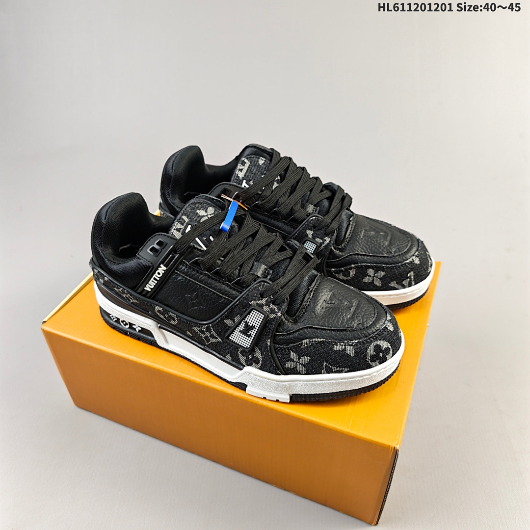 LV Louis Vuitton Trainer Sneaker Low HL611201201 Size 45 - foto 2