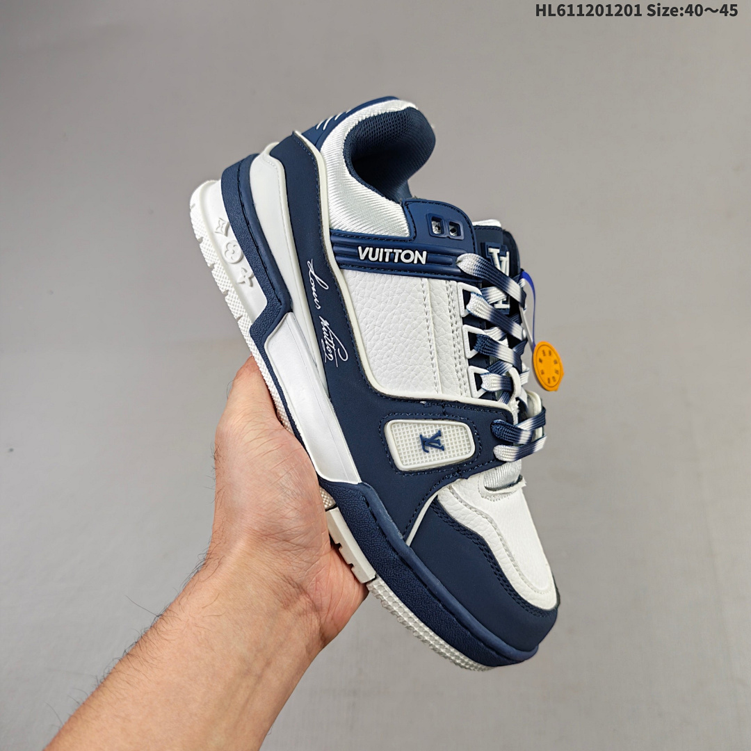 LV Louis Vuitton Trainer Sneaker Low HL611201201 Size 45 - foto 6