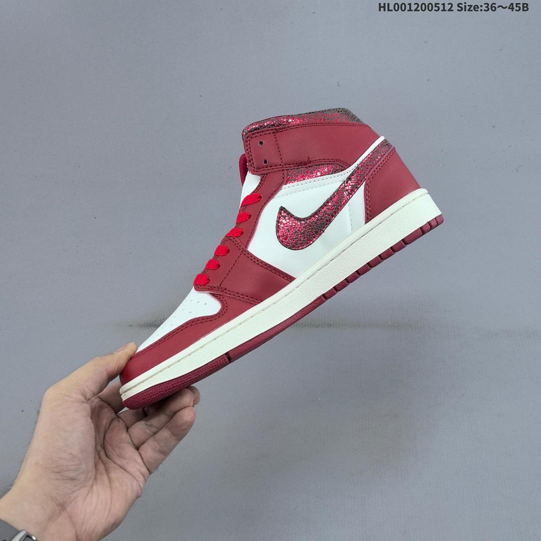 a Air Jordan 1 Mid "Red Cracked Leather" AJ1 1 aj1 1 - foto 4