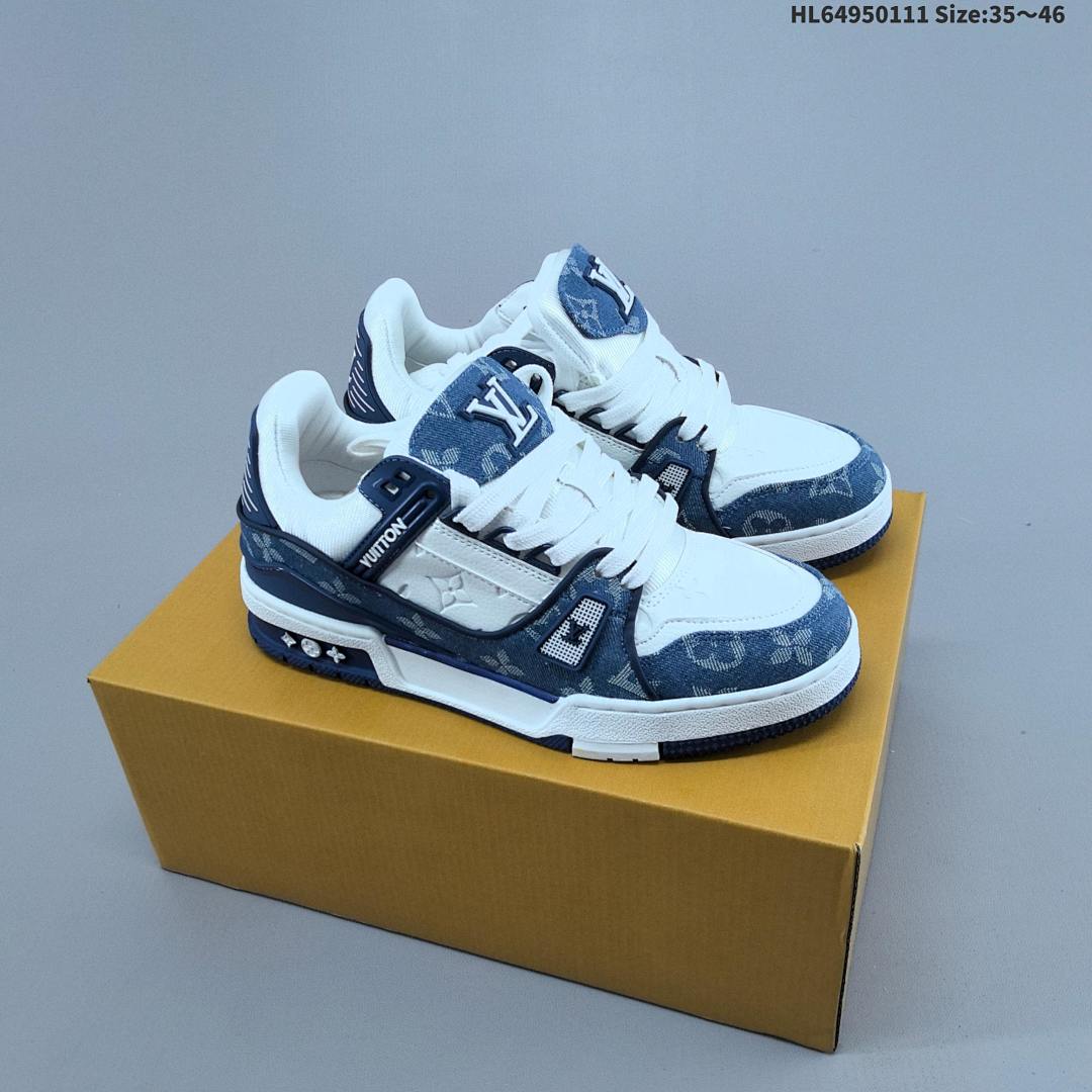 LV Louis Vuitton Trainer Sneaker Low ID HL64950111 Size 46 - foto 5