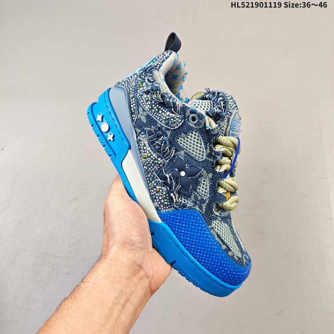Louis Vuitton Trainer Sneaker Low LV ID HL521901119 Size 46 - foto 9