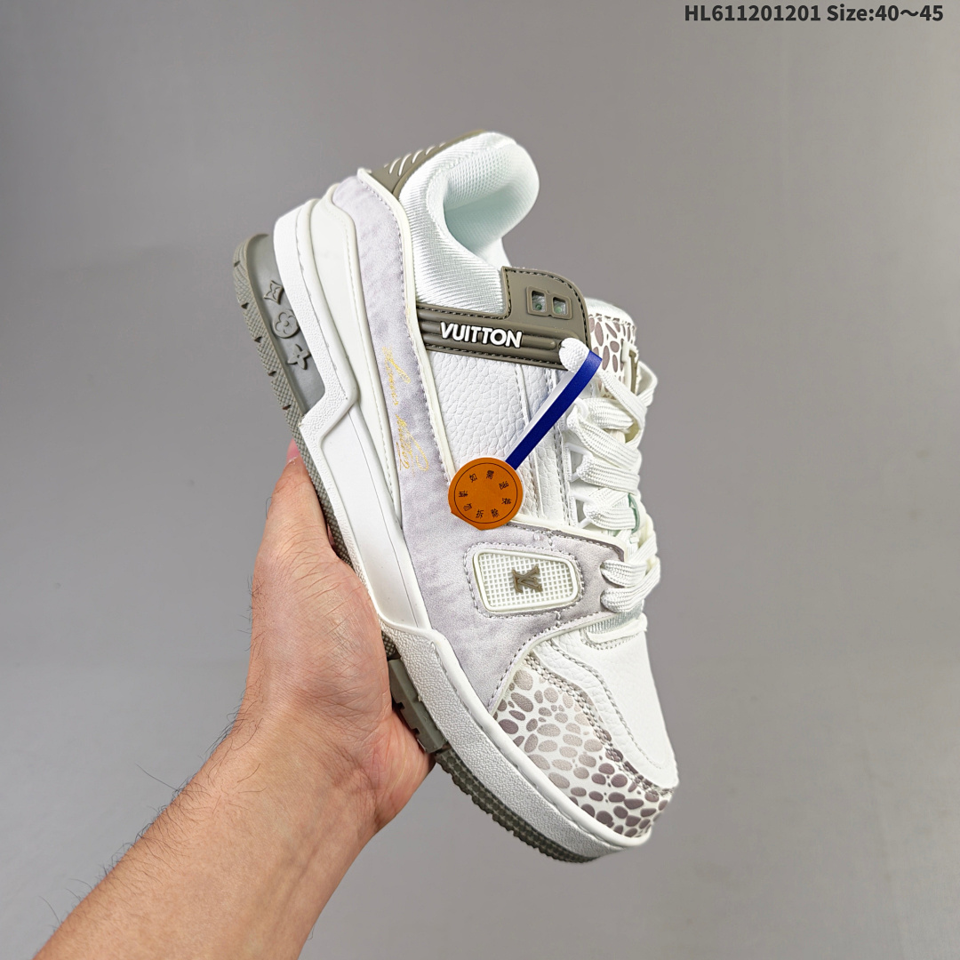 LV Louis Vuitton Trainer Sneaker Low HL611201201 Size 45 - foto 4
