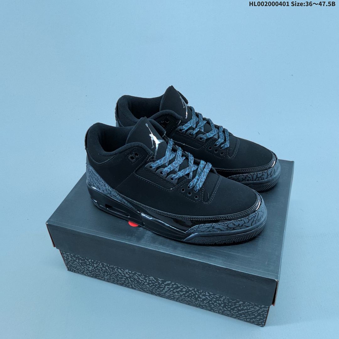 Air Jordan 3 Retro "Black Cat" AJ3 3 aj3 3 "Black Cat"