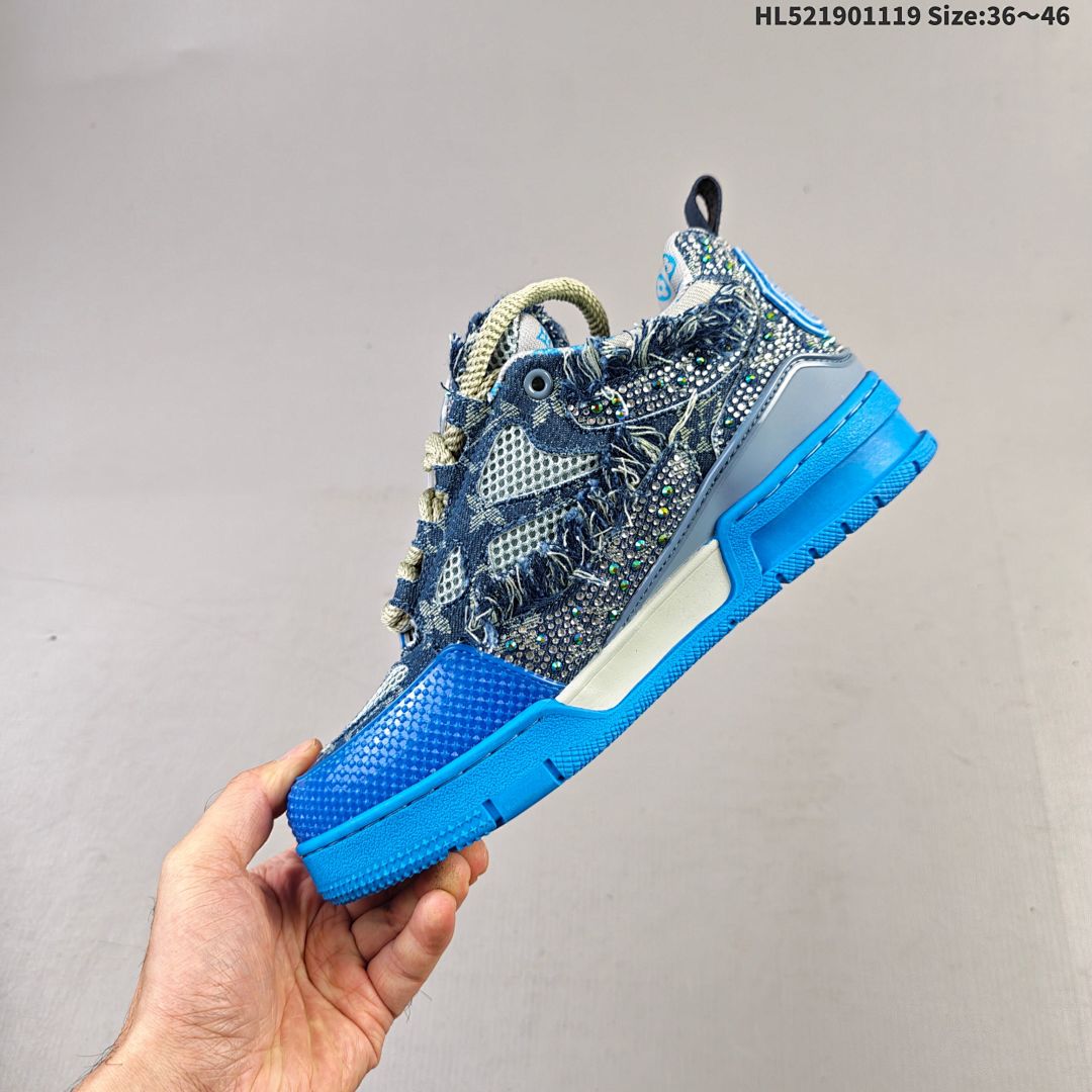 Louis Vuitton Trainer Sneaker Low LV ID HL521901119 Size 46 - foto 8